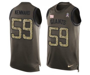 Men's New York Giants #59 Devon Kennard Green Salute to Service Hot Pressing Player Name & Number Nike NFL Tank Top Jersey