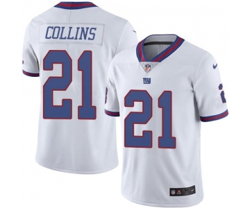Nike Giants #21 Landon Collins White Men's Stitched NFL Limited Rush Jersey