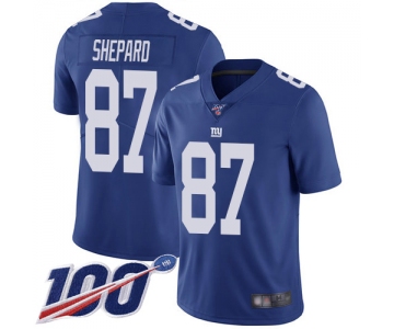 Nike Giants #87 Sterling Shepard Royal Blue Team Color Men's Stitched NFL 100th Season Vapor Limited Jersey