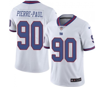 Nike Giants #90 Jason Pierre-Paul White Men's Stitched NFL Limited Rush Jersey