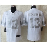 Nike New York Giants #13 Odell Beckham Jr Platinum White Limited Jersey