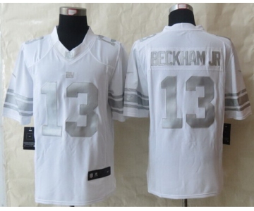 Nike New York Giants #13 Odell Beckham Jr Platinum White Limited Jersey