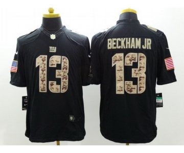 Nike New York Giants #13 Odell Beckham Jr Salute to Service Black Limited Jersey