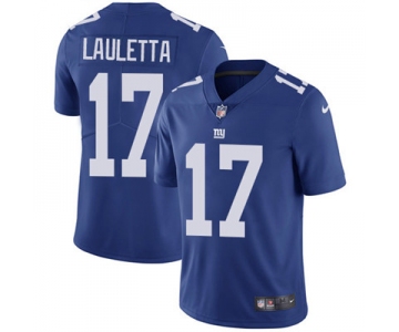 Nike New York Giants #17 Kyle Lauletta Royal Blue Team Color Men's Stitched NFL Vapor Untouchable Limited Jersey
