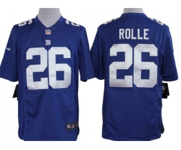 Nike New York Giants #26 Antrel Rolle Blue Limited Jersey