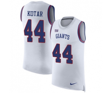 Nike New York Giants #44 Doug Kotar White Men's Stitched NFL Limited Rush Tank Top Jersey