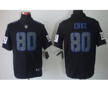 Nike New York Giants #80 Victor Cruz Black Impact Limited Jersey