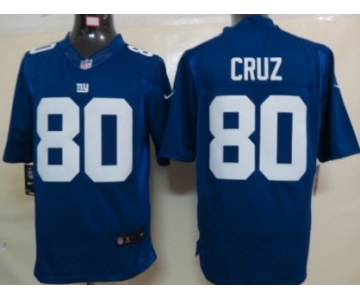 Nike New York Giants #80 Victor Cruz Blue Limited Jersey