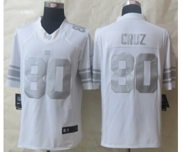 Nike New York Giants #80 Victor Cruz Platinum White Limited Jersey
