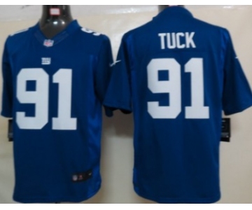 Nike New York Giants #91 Justin Tuck Blue Limited Jersey