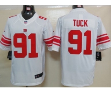 Nike New York Giants #91 Justin Tuck White Limited Jersey