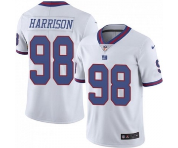 Nike New York Giants 98 Damon Harrison White Color Rush Limited Jersey