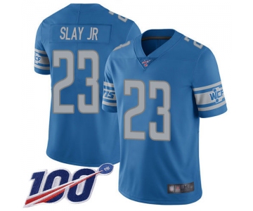 Lions #23 Darius Slay Jr Blue Team Color Men's Stitched Football 100th Season Vapor Limited Jersey