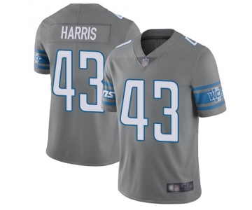 Lions #43 Will Harris Gray Men's Stitched Football Limited Rush Jersey