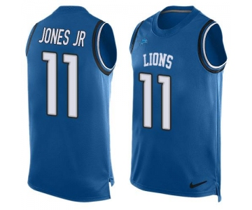 Men's Detroit Lions #11 Marvin Jones Jr Light Blue Hot Pressing Player Name & Number Nike NFL Tank Top Jersey