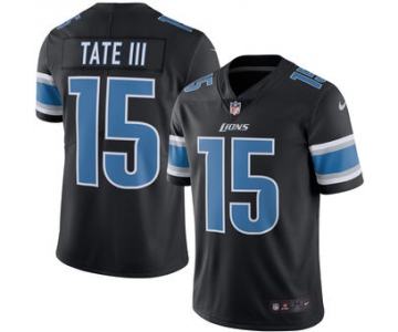 Men's Detroit Lions #15 Golden Tate Nike Black Color Rush Limited Jersey