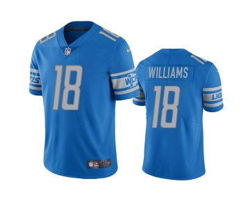 Mens Detroit Lions #18 Jameson Williams Blue Vapor Untouchable Limited Stitched Jersey