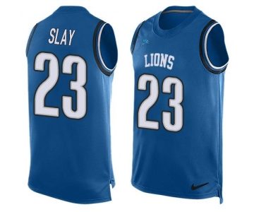 Men's Detroit Lions #23 Darius Slay Light Blue Hot Pressing Player Name & Number Nike NFL Tank Top Jersey
