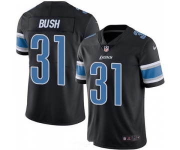 Men's Detroit Lions #31 Rafael Bush Black 2016 Color Rush Stitched NFL Nike Limited Jersey