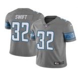 Men's Detroit Lions #32 DAndre Swift 2021 Gray Vapor Untouchable Limited Stitched Jersey