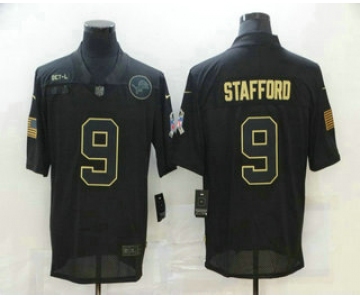 Men's Detroit Lions #9 Matthew Stafford Black 2020 Salute To Service Stitched NFL Nike Limited Jersey
