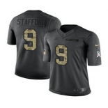 Men's Detroit Lions #9 Matthew Stafford Black Anthracite 2016 Salute To Service Stitched NFL Nike Limited Jersey
