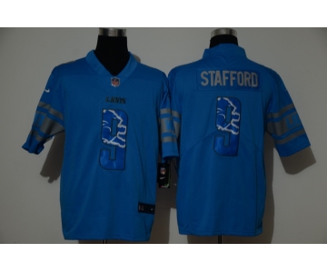 Men's Detroit Lions #9 Matthew Stafford Light Blue With Number Team Logo 2020 Vapor Untouchable Stitched NFL Nike Limited Jersey