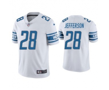 Men's White Detroit Lions #28 Jermar Jefferson Vapor Untouchable Limited Stitched Jersey