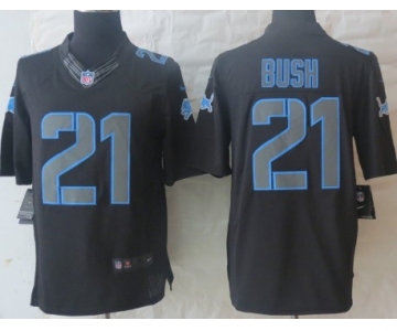 Nike Detroit Lions #21 Reggie Bush Black Impact Limited Jersey