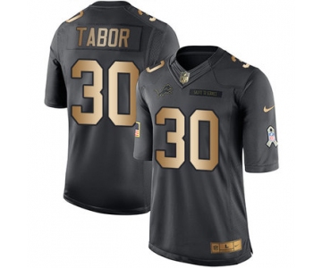 Nike Detroit Lions #30 Teez Tabor Black Men's Stitched NFL Limited Gold Salute To Service Jersey