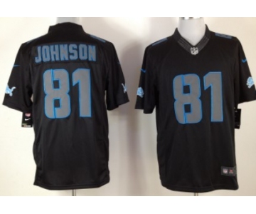 Nike Detroit Lions #81 Calvin Johnson Black Impact Limited Jersey