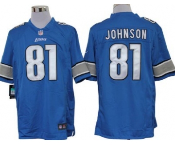 Nike Detroit Lions #81 Calvin Johnson Light Blue Limited Jersey