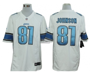 Nike Detroit Lions #81 Calvin Johnson White Limited Jersey