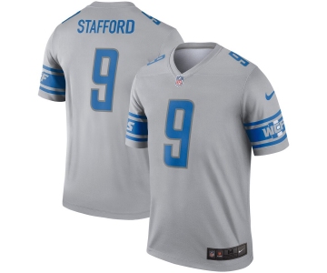 Nike Detroit Lions 9 Matthew Stafford Gray Inverted Legend Jersey