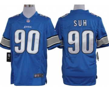 Nike Detroit Lions #90 Ndamukong Suh Light Blue Limited Jersey
