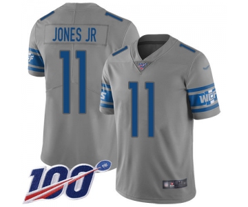 Nike Lions #11 Marvin Jones Jr Gray Men's Stitched NFL Limited Inverted Legend 100th Season Jersey
