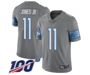 Nike Lions #11 Marvin Jones Jr Gray Men's Stitched NFL Limited Rush 100th Season Jersey