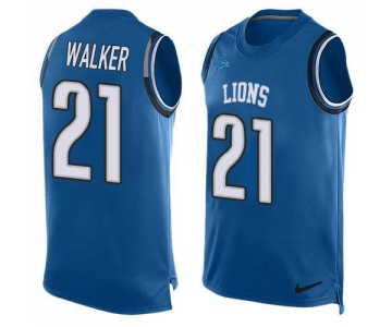 Nike Lions #21 Tracy Walker Blue Team Color Men's Stitched NFL Limited Tank Top Jersey