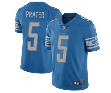 Nike Lions #5 Matt Prater Blue Team Color Men's Stitched NFL Limited Jersey