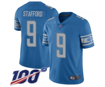 Nike Lions #9 Matthew Stafford Blue Team Color Men's Stitched NFL 100th Season Vapor Limited Jersey
