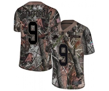Nike Lions #9 Matthew Stafford Camo Men's Stitched NFL Limited Rush Realtree Jersey