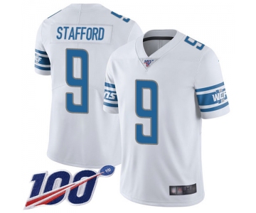 Nike Lions #9 Matthew Stafford White Men's Stitched NFL 100th Season Vapor Limited Jersey