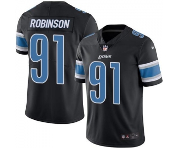 Nike Lions #91 A'Shawn Robinson Black Men's Stitched NFL Limited Rush Jersey