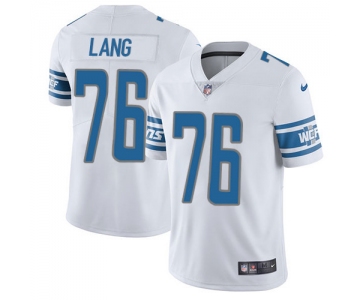 Nike Men's Detroit Lions #76 T.J. Lang Vapor Untouchable Limited White Road Jersey