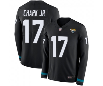Jaguars #17 DJ Chark Jr Black Team Color Men's Stitched Football Limited Therma Long Sleeve Jersey