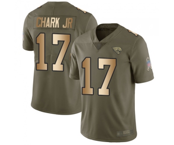 Jaguars #17 DJ Chark Jr Olive Gold Men's Stitched Football Limited 2017 Salute To Service Jersey