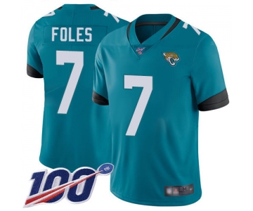 Jaguars #7 Nick Foles Teal Green Alternate Men's Stitched Football 100th Season Vapor Limited Jersey