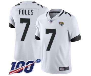 Jaguars #7 Nick Foles White Men's Stitched Football 100th Season Vapor Limited Jersey