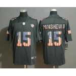 Men's Jacksonville Jaguars #15 Gardner Minshew II 2019 Black Salute To Service USA Flag Fashion Limited Jersey