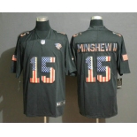 Men's Jacksonville Jaguars #15 Gardner Minshew II 2019 Black Salute To Service USA Flag Fashion Limited Jersey